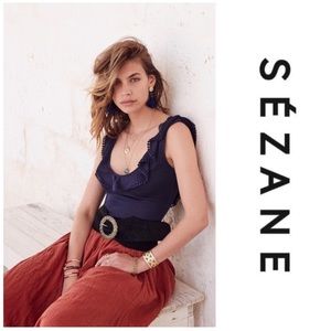 SEZANE ORANGE DODIE BODYSUIT -